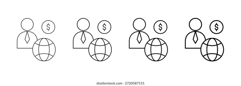 Vector de los iconos del Tablero sin fines de lucro fijado en diverso estilo de la línea del trazo