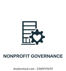 Nonprofit governance icon. Monochrome simple sign from charity and non-profit collection. Nonprofit governance icon for logo, templates, web design and infographics.