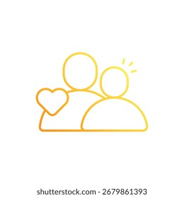 Vector de icono de línea de degradado sin fines de lucro
