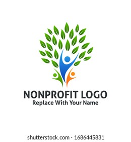 Nonprofit Logo With A Tree Illustration