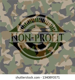 Non-profit on camouflaged texture