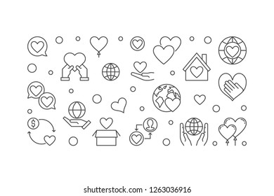Nonprofit organization vector minimal linear illustration