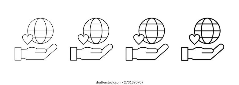 Vector de iconos de Asistencia sin fines de lucro en estilo de línea de trazo diferente