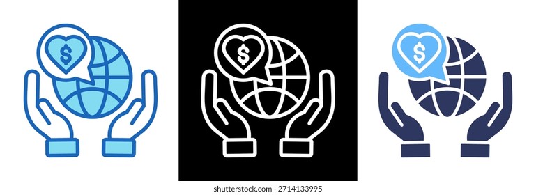 Icono de trabajo sin fines de lucro triplestyle Ilustración vectorial