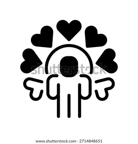Nonprofit Work Line Icon, Outline Symbol for Charity Mission, Volunteer Donation, Social Cause, Ngo Aid, and Public Philanthropy. Vector Sign Icon.