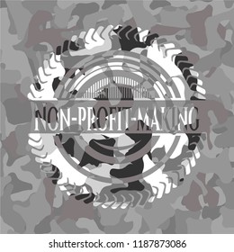 Non-profit-making on grey camo pattern
