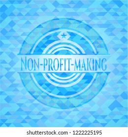 Non-profit-making realistic light blue mosaic emblem