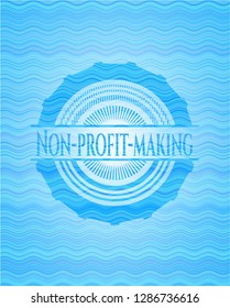 Non-profit-making water representation emblem background.