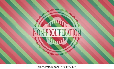 Non-proliferation christmas badge background. Vector Illustration. Detailed.