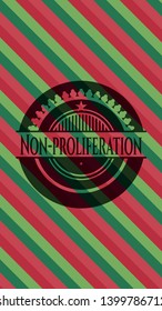 Non-proliferation christmas emblem background. Vector Illustration. Detailed.