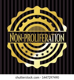 Non-proliferation shiny badge. Vector Illustration. Detailed.