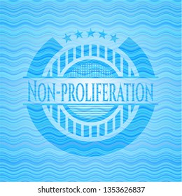 Non-proliferation water representation emblem background.
