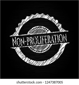 Non-proliferation written on a chalkboard