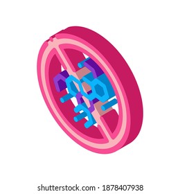 Non-recognition Of Occupational Medicine Icon Vector. Isometric Non-recognition Of Occupational Medicine Sign. Color Isolated Symbol Illustration