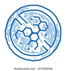 non-recognition of occupational medicine sketch icon vector. Hand drawn blue doodle line art non-recognition of occupational medicine sign. isolated symbol illustration