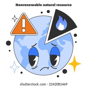 Nonrenewable natural resource as a disadvantage to using natural gas. Natural resource extraction and use. Natural gas transportation to the end consumer. Flat vector illustration