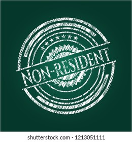 Non-resident chalkboard emblem on black board