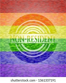 Non-resident lgbt colors emblem 