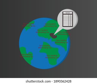Non-Resident withholding tax certificate for those who have certificate of residence and pay tax in your own country vector