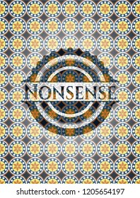 Nonsense arabesque style emblem. arabic decoration.