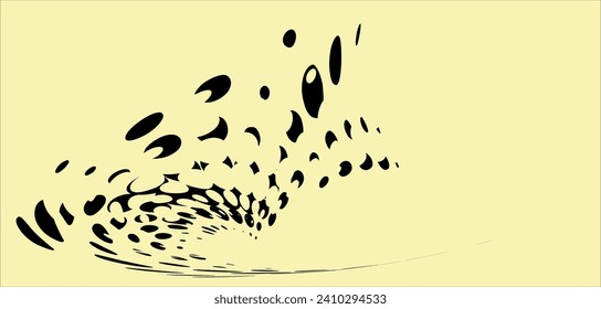 Nonsense dynamic dotted frame of dots and their cut out silhouettes. Space for copying text. Vector.