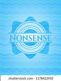 Nonsense light blue water wave style badge.