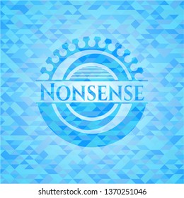 Nonsense realistic light blue mosaic emblem