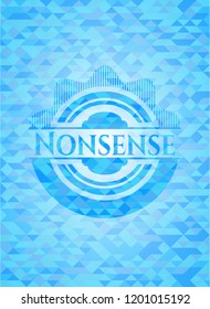  Nonsense sky blue emblem with mosaic ecological style background