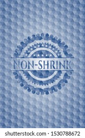 Non-shrink blue badge with geometric pattern. Vector Illustration. Detailed.