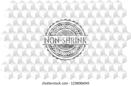 Non-shrink grey emblem with cube white background