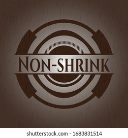 Non-shrink realistic wooden emblem. Vector Illustration.