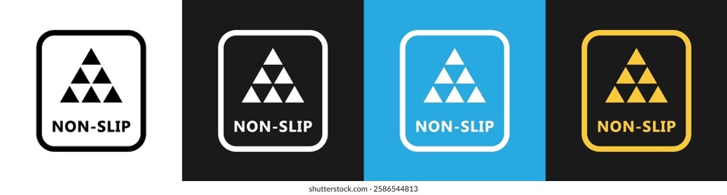 Non-Slip vector sign isolated on different backgrounds.