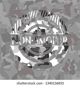 Non-smoker on grey camouflaged pattern