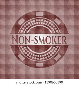 Non-smoker red geometric pattern emblem. Seamless.