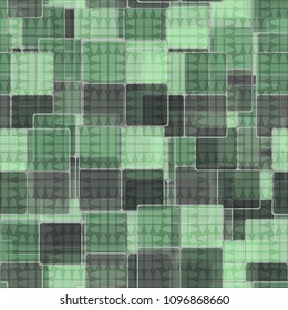 The non-standard chess network covers chaos from the multi-colored squares. Fashionable camouflage. Seamless texture.