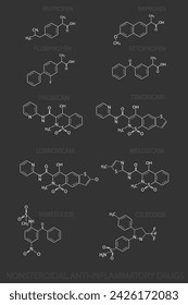 NONSTEROIDAL ANTI-INFLAMMATORY DRUGS . Molecular skeletal chemical formula