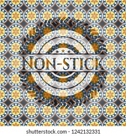 Non-stick arabic style badge. Arabesque decoration.