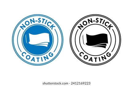 Ilustración del logotipo de diseño de revestimiento no adherente.