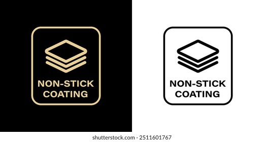 Non-Stick Coating vector icon for product labels.