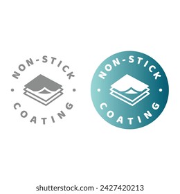 Non-stick coating vector label. Non stick layer sticker.