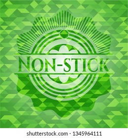 Non-stick green emblem with mosaic ecological style background