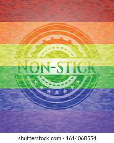 Non-stick lgbt colors emblem. Vector Illustration. Mosaic.