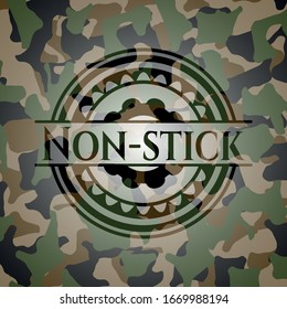 Non-stick on camo pattern. Vector Illustration. Detailed.