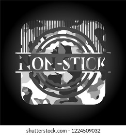Non-stick on grey camo pattern