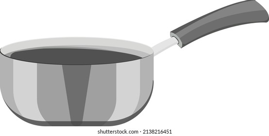 Nonstick pan, illustration, vector on a white background.