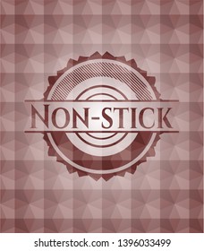 Non-stick red emblem with geometric pattern. Seamless.
