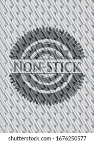 Non-stick silver emblem. Scales pattern. Vector Illustration. Detailed.