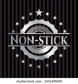 Non-stick silver emblem. Vector Illustration. Mosaic.