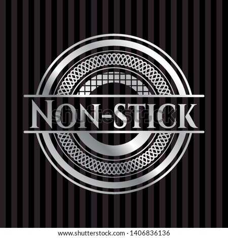 Non-stick silvery shiny emblem. Vector Illustration. Mosaic.