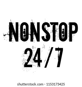 nonstop 24-7 stamp , label